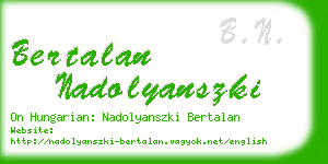 bertalan nadolyanszki business card